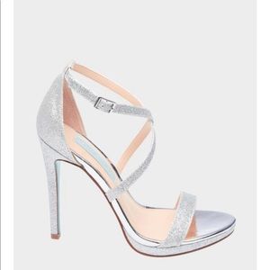 Betsy Johnson Silver Glitter heels